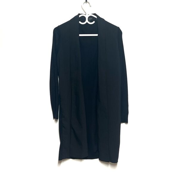 Ted Baker Sonyia Black longline Open Front Cardigan Sz 2 Small - Picture 2 of 5